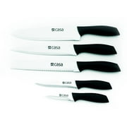 5 PC Kitchen Knife Set - Chefs Knives Set for Professional Multipurpose Cooking, Includes Chef, Slicer, Bread, Utility, and Pairing Knives, Ergonomic Handle…