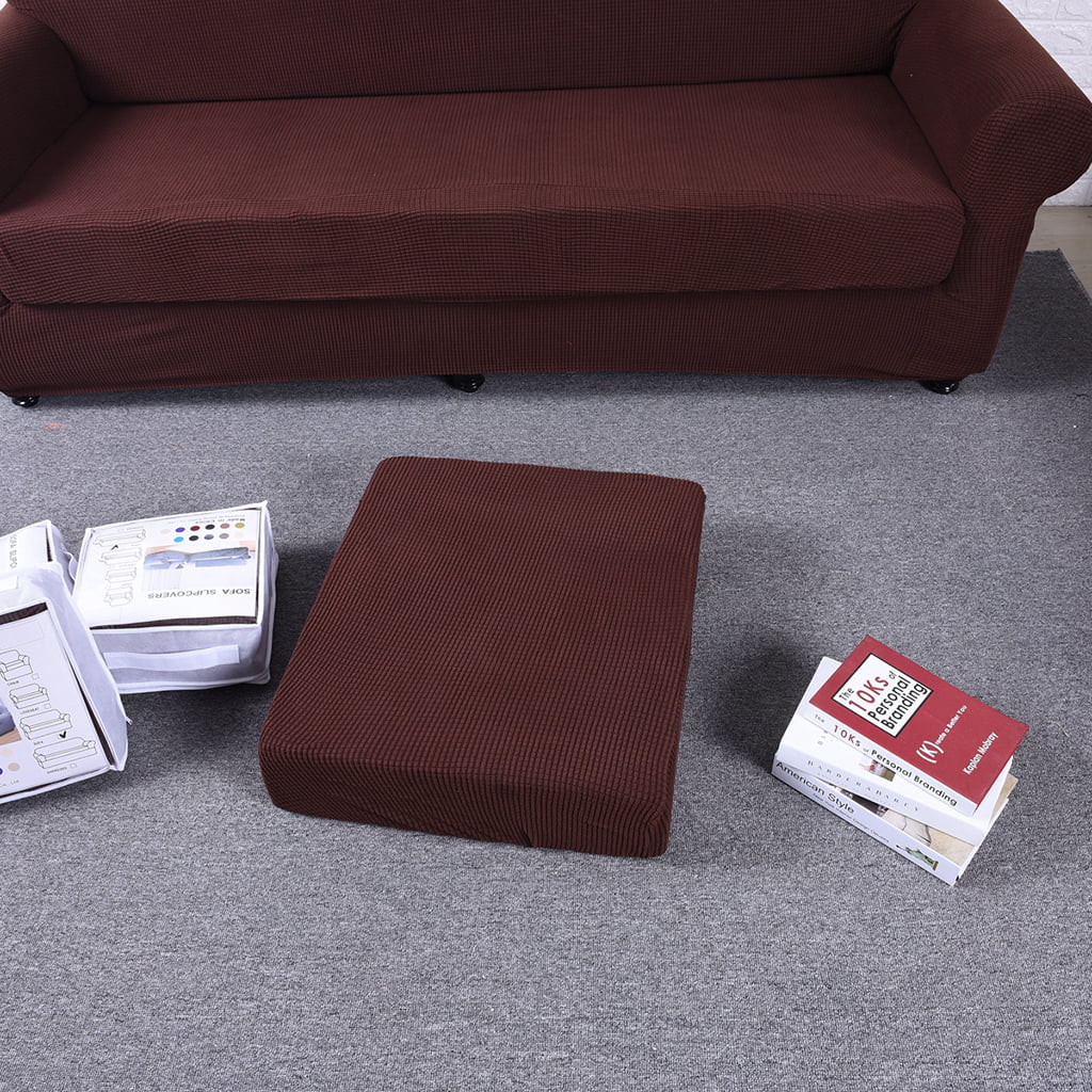 6Pcs Dark Brown _Size S Sofa Seat Cushion Cover Couch Slipcover Protector 