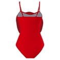 thumbnail image 4 of WREESH Womens One Piece Swimsuit Solid Color Swim Suits Beach Cover Ups Swimwear Bikini Lace Up Swimsuit Long Skirt Chiffon 2 Pcs Set Sleeveless Bathing Suits Red, 4 of 9