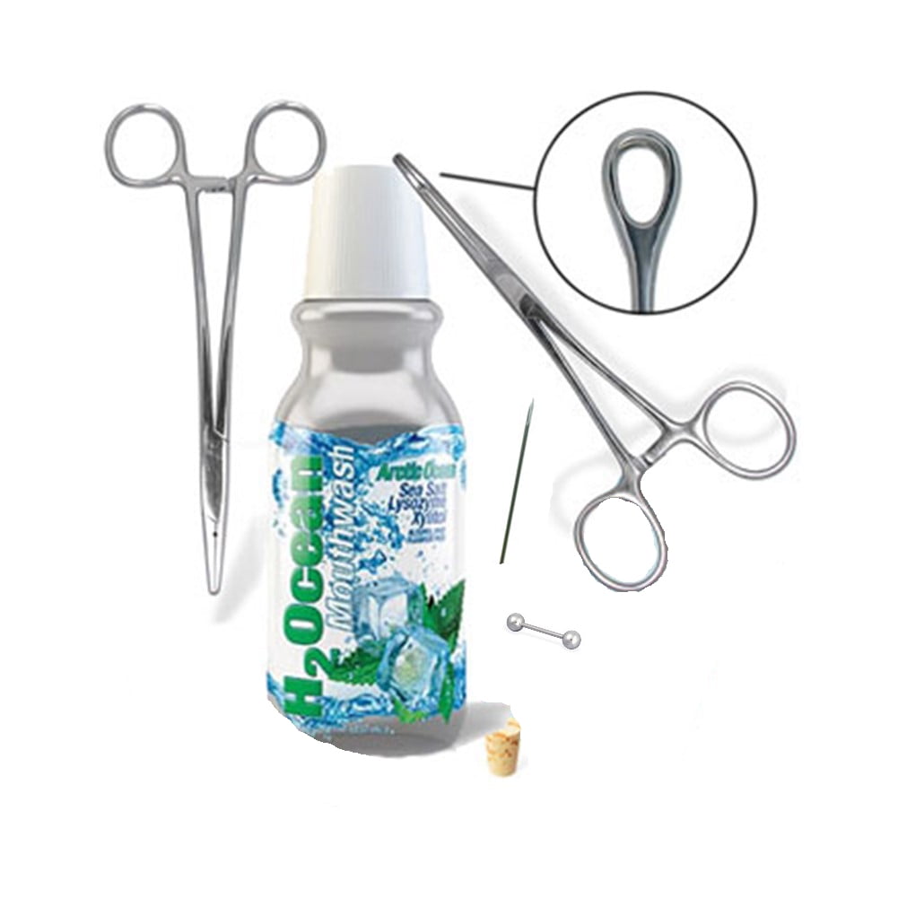 MsPiercing 6Piece Tongue Piercing Starter Kit, 14 Or 12 Gauge,Gauge