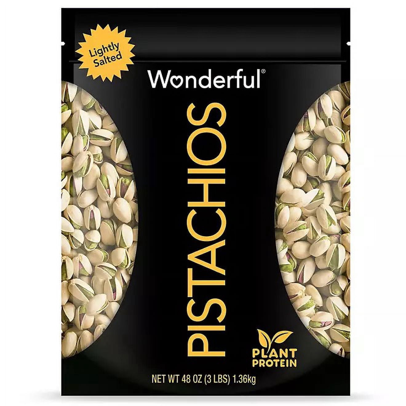 Wonderful Pistachios, Roasted Lightly Salted (48 oz.) With Spoon