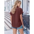 thumbnail image 3 of MOYIKO Short Sleeve Summer Tops for Women Casual Button Down Shirts Solid Business Work Blouses, 3 of 7