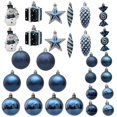 thumbnail image 2 of 20/29 piezas de adornos de bolas navideñas de forma especial de color azul para decoración de fiestas de árboles de Navidad, colgantes de esferas navideñas de Año Nuevo 2024, 2 of 5