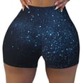 thumbnail image 2 of Lsque Blue Glitter Retro Pattern High Waisted Biker Shorts for Women-Tummy Control Fitness Athletic Workout Running Yoga Gym Shorts,Moisture-Wicking-Medium, 2 of 9