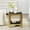 Gold/Black, variant on 55" Modern Glass Coffee Table, Rectangle 2-Tier Center Table with Stainless Steel Frame & 8mm Clear Tempered Glass for Living Room, Office