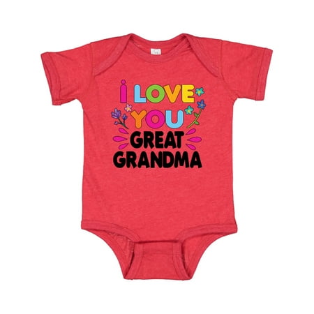 

Inktastic I Love You Great Grandma with Flowers Gift Baby Girl Bodysuit