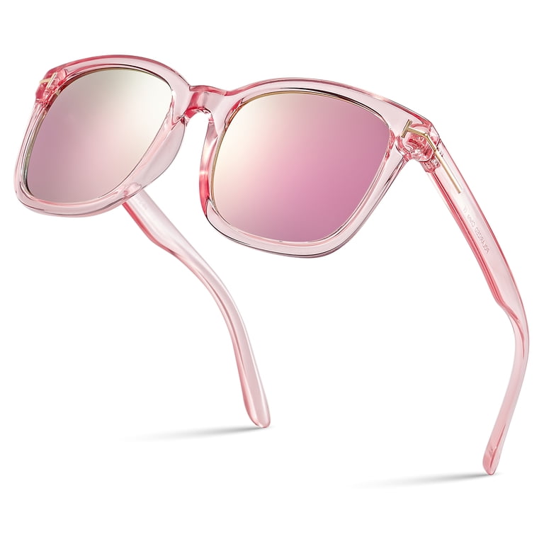 XAGGER Square Polarized Mirrored Sunglasses, Rose Gold with TR90 Frame photo 7