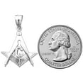thumbnail image 3 of Rhodium Plated 925 Sterling Silver Freemason Masonic Pendant, 3 of 5