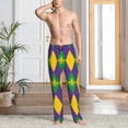 thumbnail image 5 of Uemuo Mardi Gras Pattern Men's Wide Leg Palazzo Lounge Pants with Pockets Light Weight Loose Comfy Casual Pajama Pants-Medium, 5 of 9