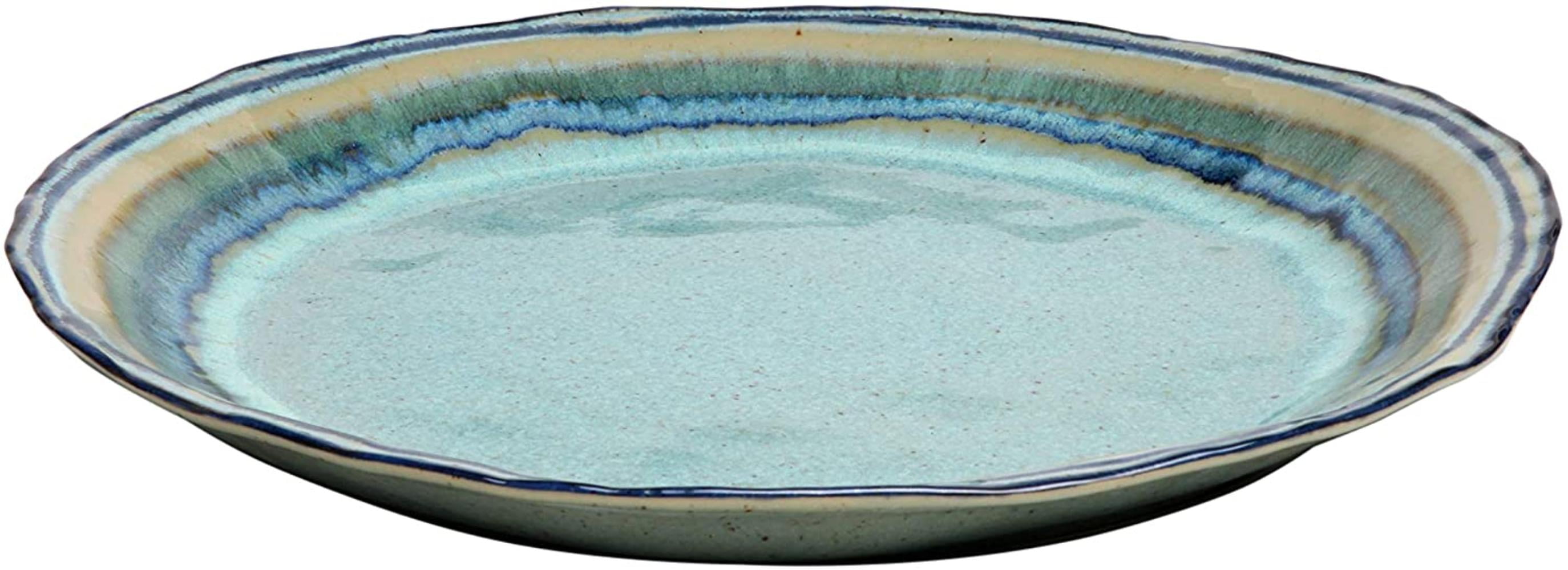Blue Casafina Sausalito Collection Stoneware Ceramic Round Serving Platter 14 