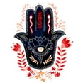 thumbnail image 2 of Parker, Jennifer Paxton 15x18 Black Ornate Wood Framed with Double Matting Museum Art Print Titled - Folk Hand Hamsa I, 2 of 4