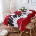 thumbnail image 2 of Piano Keys Music Note Red Table Cloth Waterproof Dining Tablecloth for Table Kitchen Decorative Coffee Cuisine Party Table Cover, 2 of 7