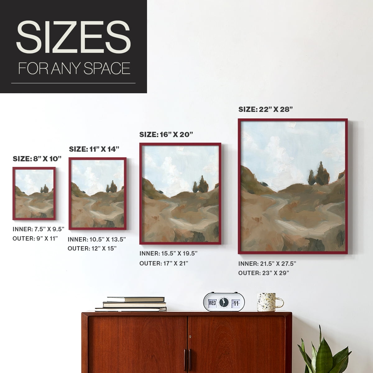 West Fork Hiking Trail III Framed Print in Red Solid Wood 11 x 14 Framed Print