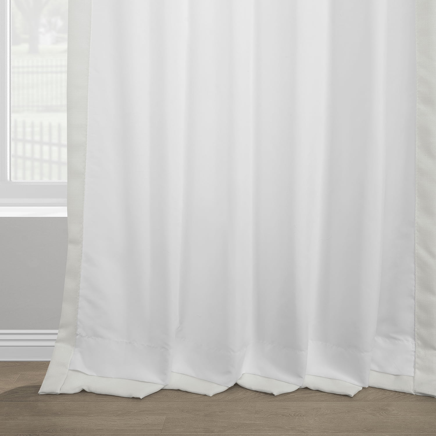 HPD Half Price Drapes Magnolia Off White Italian Faux Linen Room Darkening Curtains with Rod Pocket - 1 Panel - Window Curtains for Living Room & Curtains for Bedroom, 50W X 84L