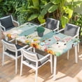 thumbnail image 2 of Easter Table Cloths for 4 Foot Rectangle Tables, Spring Watercolor Bunny Eggs Tulip Wooden Grain Patio Waterproof Elastic Fitted Tablecloths, Washable Rectangular Table Cover for Camping, 2 of 8