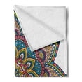 thumbnail image 2 of Mandala Soft Flannel Fleece Throw Blanket, Design in Colorful Vivid Scheme with Floral Leaves Details Artwork, Cozy Plush for Indoor and Outdoor Use, 50" x 60", Multicolor, by Ambesonne, 2 of 5