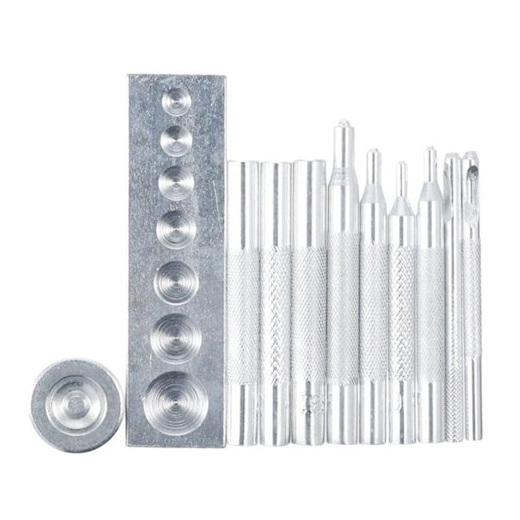 Geemin 12Pcs Hollow Punching Set with Base and Cutting Mat, Round Hole Puncher