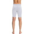 thumbnail image 6 of Active Men's Compression Biker Shorts with Side Pockets and Moisture-Wicking Stretch Fabric - Large, White, 6 of 7