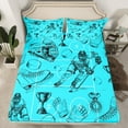 thumbnail image 2 of Homewish Teens Boys Sport Ice Hockey 4pcs Bed Sheets,Ball Game King Sheets,Black Blue Super Cozy Sheet Set,Breathable Home Decor, 2 of 7
