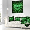 thumbnail image 3 of Designart Glowing Green Fractal Flower in Black - Abstract Throw Pillow - 18x18, 3 of 5
