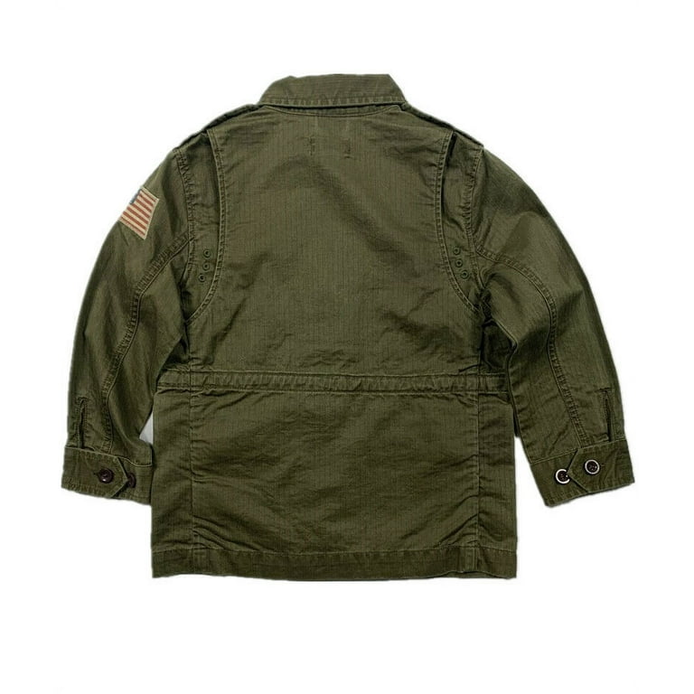 Polo Ralph Lauren Boys GREEN Military Flap Pocket Shirt Jacket 4/4T