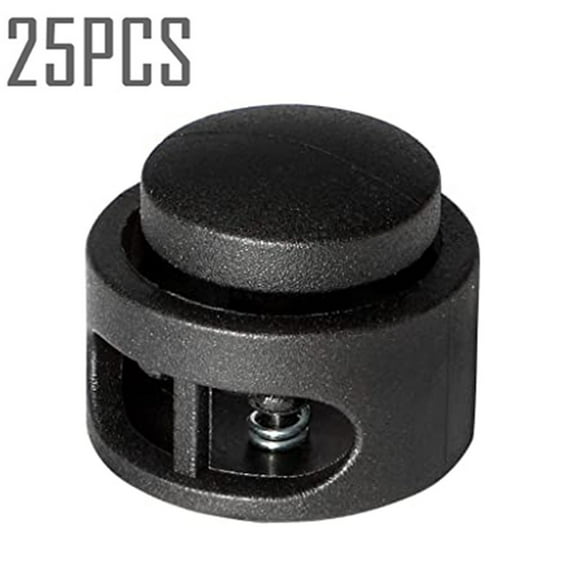 25 Pcs Plastic Short Spring Cord Locks for Drawstring, Paracord Toggle Stopper Clasp Elastic Shoe Lace Tie Lock Sweatpants Hoodie String Clips Bungee Swim Goggles Gloves String Cord Lock Replacement