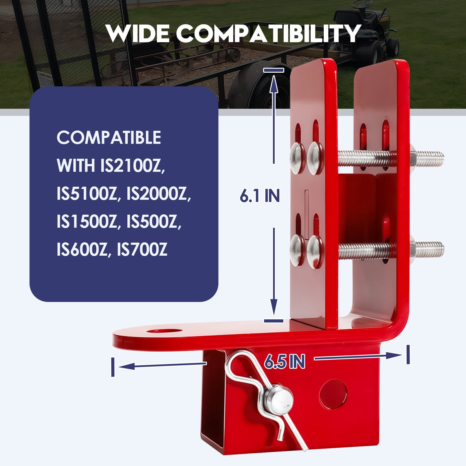 Lawn Mower Trailer Hitch, Zero Turn Lawn Mower Hitch, with 2-Inch Receiver, Fit for Ferris & Simplicity IS5100Z, IS2000Z, IS1500Z, IS500Z, IS600Z, IS700Z