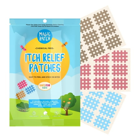 BuzzPatch Magic Patch Itch Relief Patches - 27 Patches - Chemical Free, Natural Itch Relief - Bug Bite Relief for Mosquitos, Ticks, Midges, Sandflies