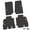 Black w/ Red & White insert, variant on Flextread Floor Mats for 07-13 Jeep Wrangler JKU 4-Door - Mopar Licensed Factory Fit - Rugged Woods Camouflage w/ Orange & White Jeep Peace Sign Insert - 100% Made in USA