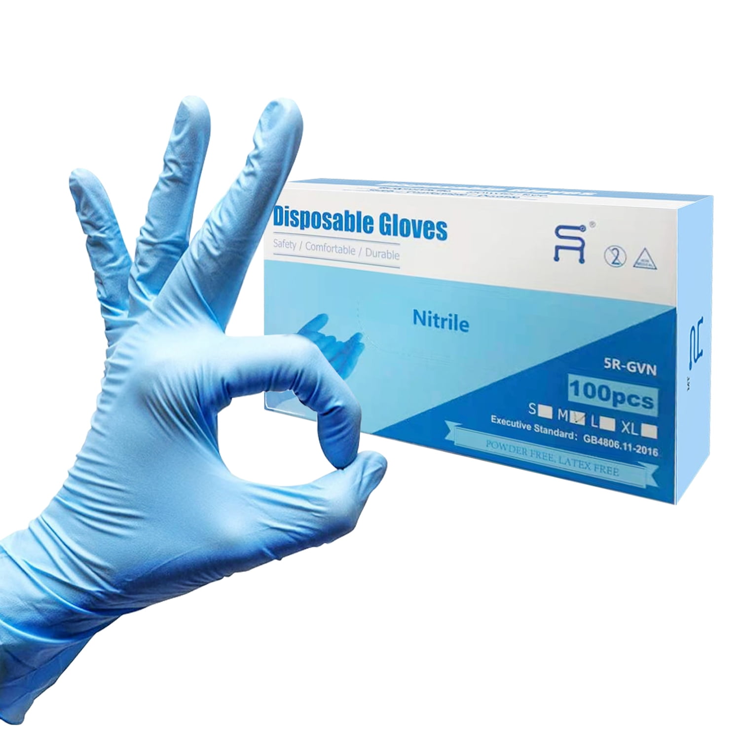 Nitrile Gloves White 100pcs Food Grade Waterproof Allergy Free Disposable  Work Safety Gloves 100% Nitrile Gloves Mechanic Glove