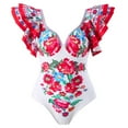 thumbnail image 3 of Birdeem Maillot de Bain une Pièce Aguichant à Fleurs Rétro pour Femmes avec Robe, 3 of 10