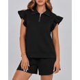 thumbnail image 4 of Sudadera BTFBM con cremallera y cuello en V para mujer, 2 piezas, 4 of 9