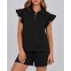 thumbnail image 4 of Sudadera de 2 piezas para mujer BTFBM con cremallera y cuello en V, 4 of 9