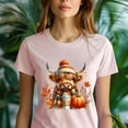 thumbnail image 5 of Highland Cow Tee | Pumpkin Coffee Autumn Shirt | Unisex Casual T-Shirt, Ash, Size M, 5 of 6