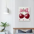 thumbnail image 4 of Autua Pink Cherries Kitsch Wall Art Canvas Home Office Decor 12x16 in, 4 of 5