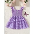 thumbnail image 2 of Faithtur Robe d'Été pour Fillettes, Sans Manches Boutonnée devant Robe Ligne A 3D Papillon Couleur Unie, 2 of 9