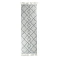 thumbnail image 3 of Diamond Weave Plush Polypropylene Indoor Shag Runner Rug - 2’ 7” x 8', Gray-Cream, 3 of 10