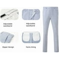 thumbnail image 3 of Lycody Summer Boys Seersucker Suit Kids Formal Slim Tuxedo Suits for Teen Beach Prom Graduate Party Wedding Single Breasted Pocket design Jacket Adjustable waist Pants Set, 3 of 6