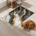 thumbnail image 5 of Area Rug with Tassels 2' x 3', Grey Marble Gold Foil Kitchen Runner Rug for Hallway Bedroom Throw Rugs, Abstract Geometric Stripes Soft Door Mat for Bathroom Entrance Living Room, 5 of 9
