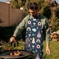 thumbnail image 4 of Dark Blue Princess Castle Pattern Apron-Garden Aprons for Women with Pockets-Cotton Linen Waterproof Kitchen Cooking Gardening Aprons Adjustable for Kitchen,Cooking,BBQ and Salon 33x27 Inch, 4 of 7