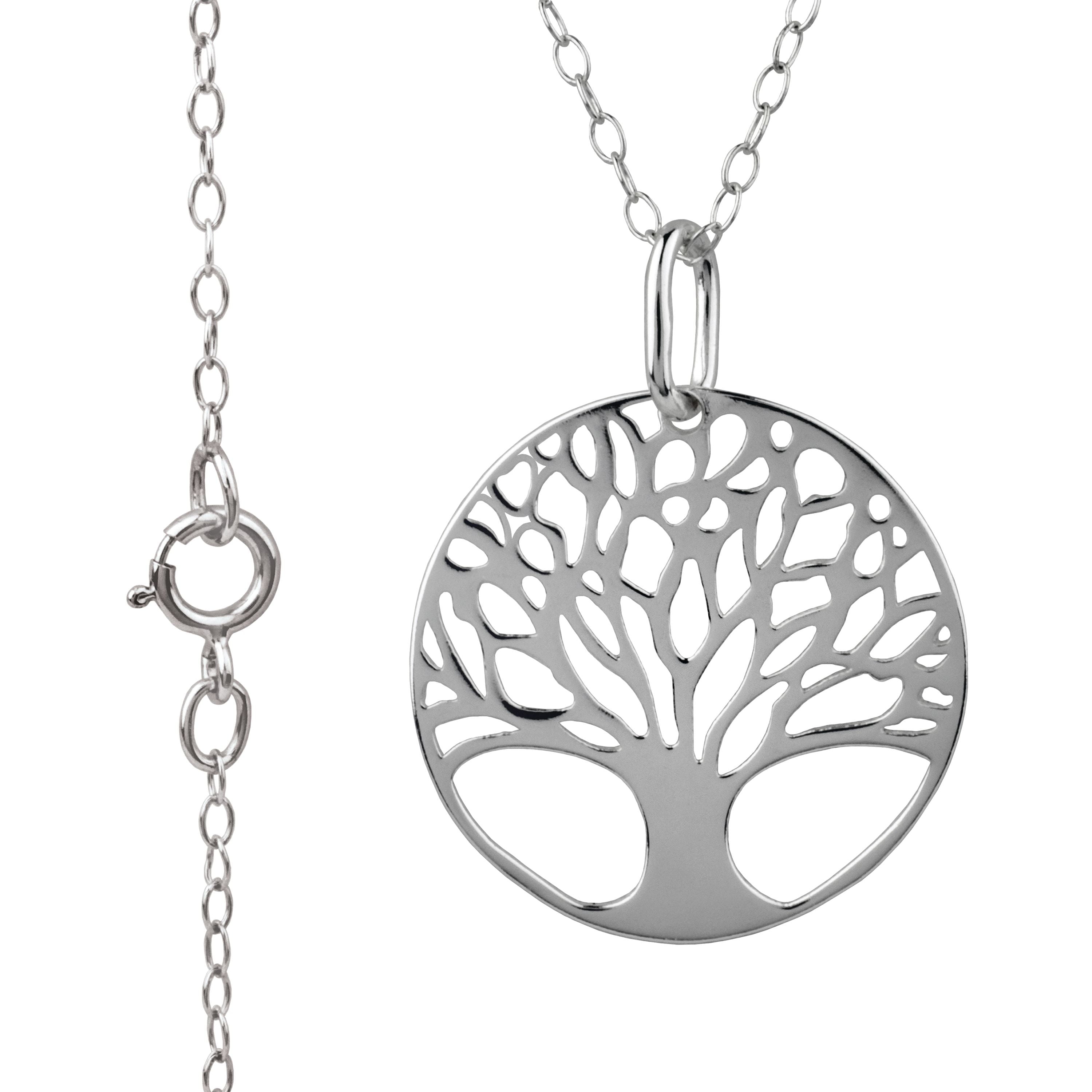 Jewelry Trends Sterling Silver Celtic Tree of Life Pendant with Rune  Message on 18 Inch Box Chain Necklace