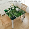 thumbnail image 2 of BANET St Patrick's Day square Table Cotton Linen Lucky Shamrock Clover Non-Slip Spring Holiday Decorations for Kitchen,Home,Dining,Outdoor Small Green Black White Gingham Plaid White, 2 of 7
