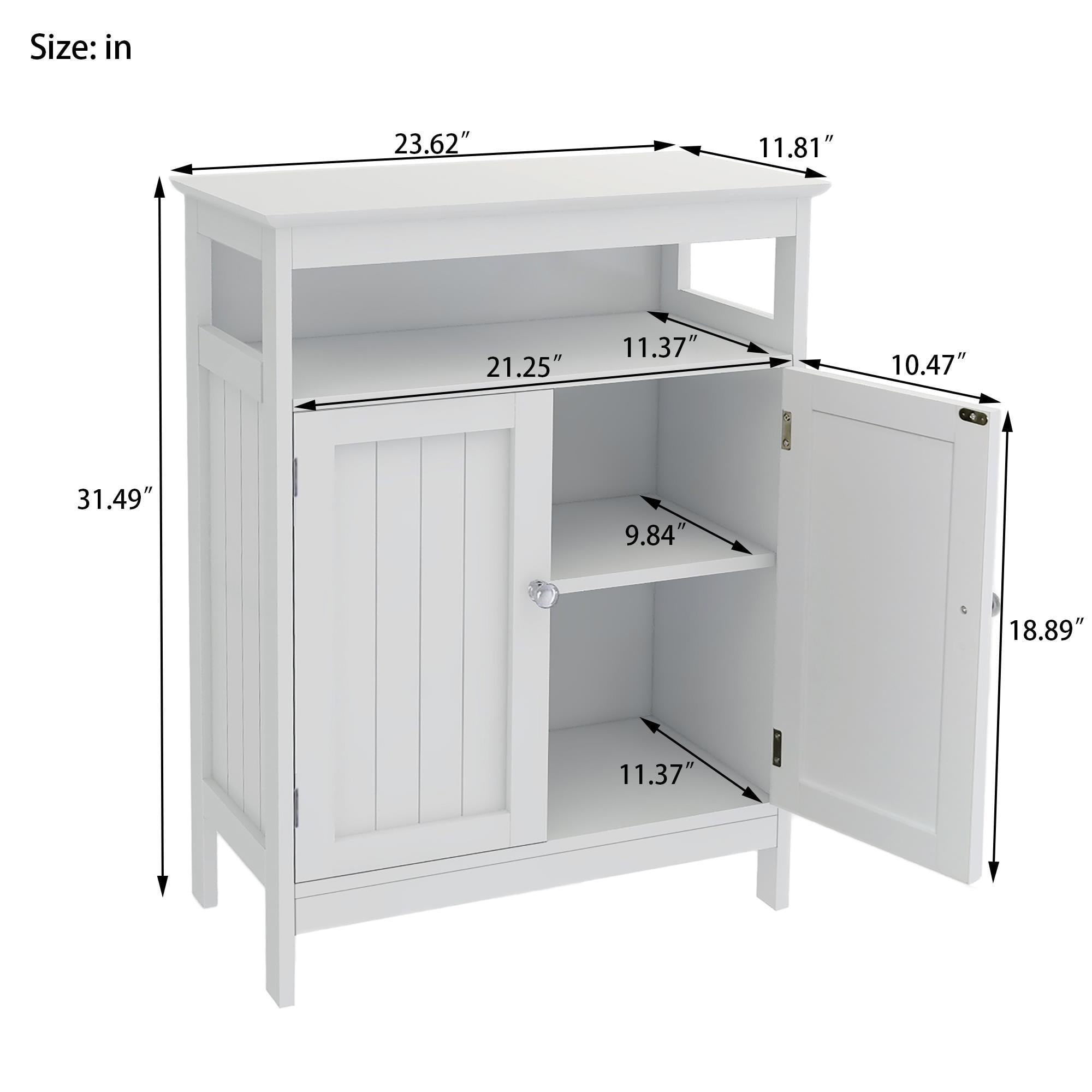 UBesGoo Multipurpose Kitchen Storage Cabinet Sideboard Buffet Server Cupboard Free-standing Floor Cabinet for Bathroom Living Room Dining Room, White