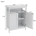 thumbnail image 5 of Zimtown Modern White Storage Cabinet, Kitchen Sideboard Buffet Cupboard, Bathroom Floor Cabinet with Doors & Shelf, 23.62x11.81x31.49 inch, White, 5 of 6
