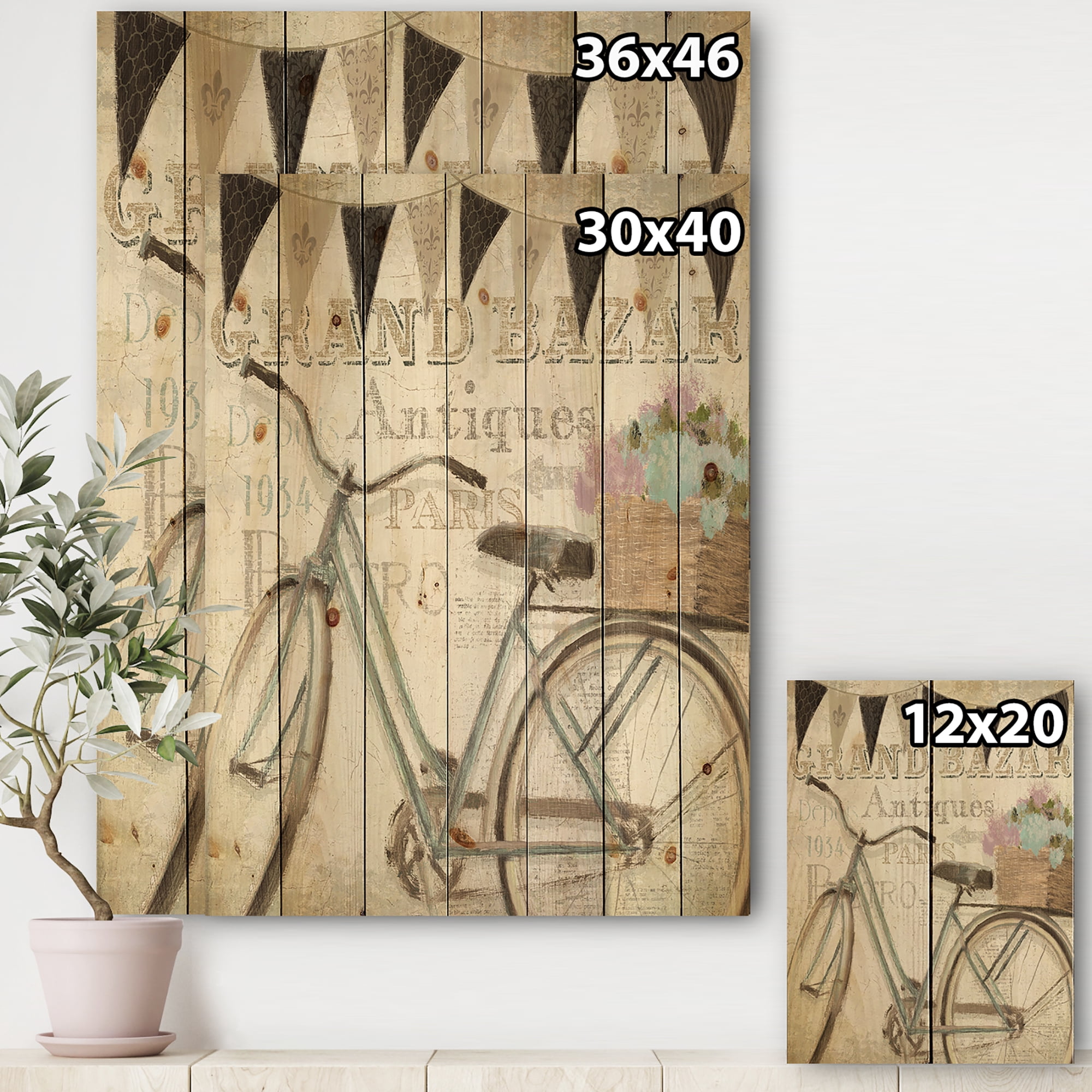 Designart Bicycle Art Print, 30x40