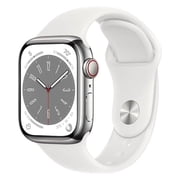 Restored Apple Watch Series 8 41mm GPS - Aluminum Case - White Sport Band 2022 - Silver