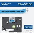 thumbnail image 3 of (4 pack) Brother P-Touch TZe Laminated Removable Label Tapes, 0.35" x 26.2 Feet, Black on Blue, 3 of 9