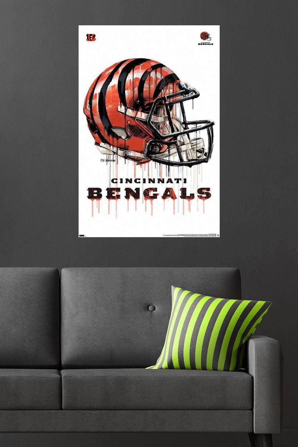 NFL Cincinnati Bengals - Drip Helmet 20 Wall Poster, 22.375" x 34"