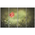 thumbnail image 2 of Fleur de Coquelicot Sauvage Rouge sur Fond Vert - Impression sur Toile Florale, 2 of 3