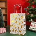 thumbnail image 4 of CuiLiyq 12 Pcs Christmas White Gift Bags with Gold Bronzing, Christmas Wrapping Bags with Handles, Xmas Gift Bags for Holiday Party Favors and Decor Supplies (Reindeer), 4 of 6